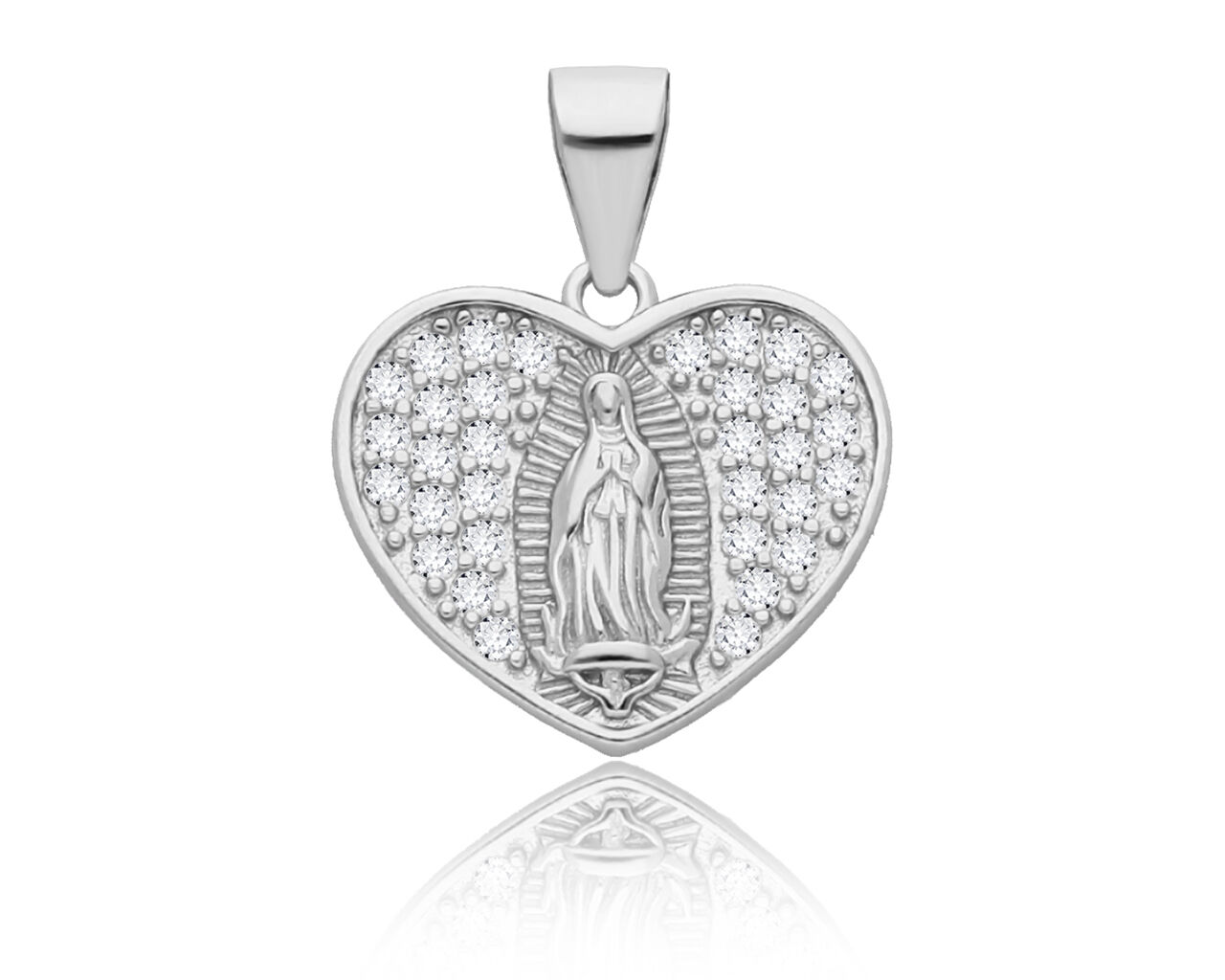 Medalik srebrny z Matką Boską