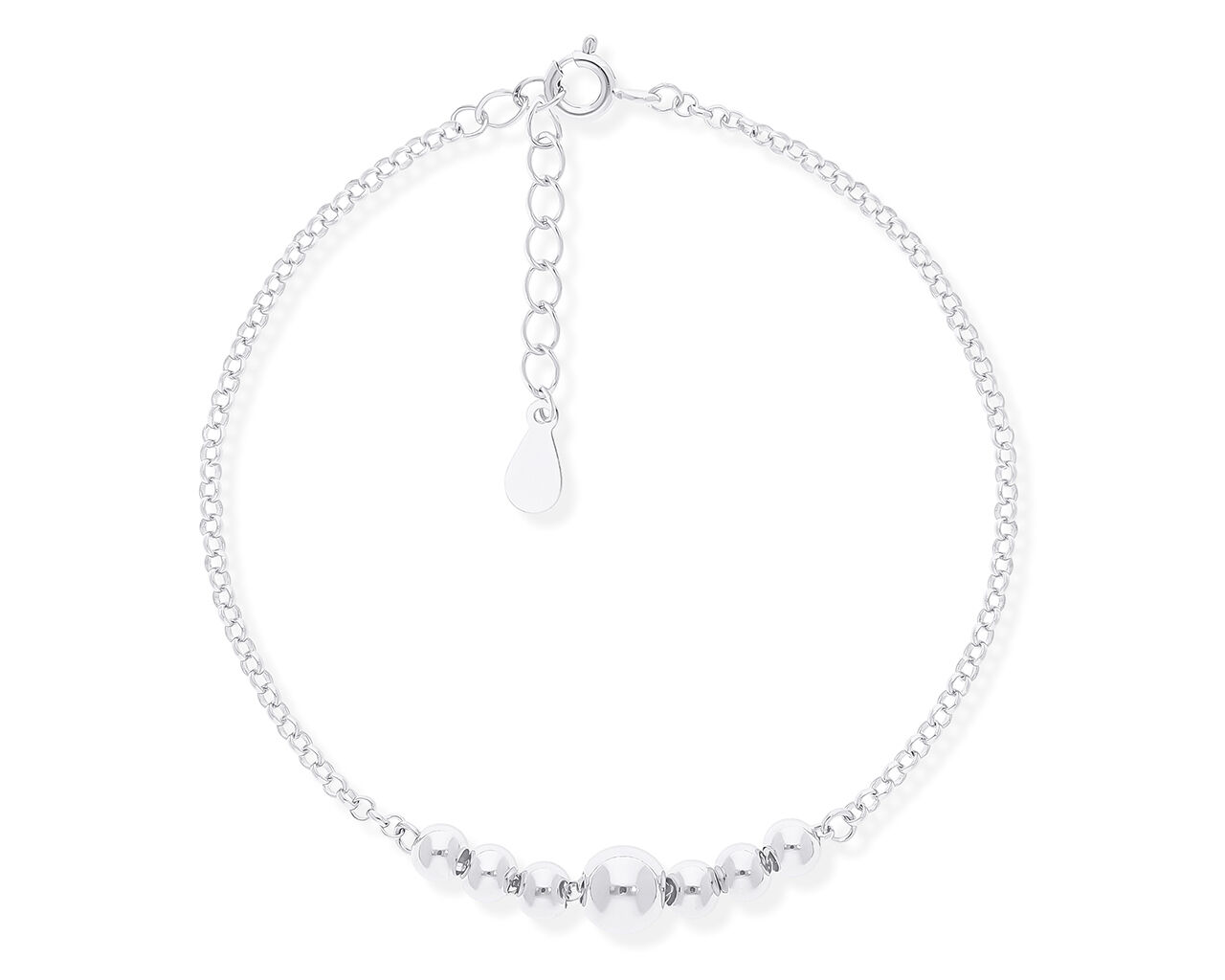 Bransoletka srebrna z gładkimi kuleczkami
