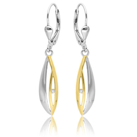 Kolczyki srebrne pozłacane wiszące z cyroknią