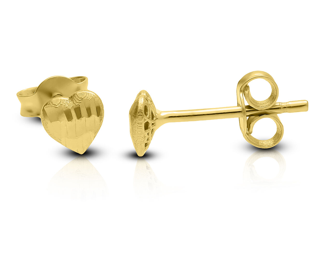 Kolczyki złote 585 serduszka na sztyfcie