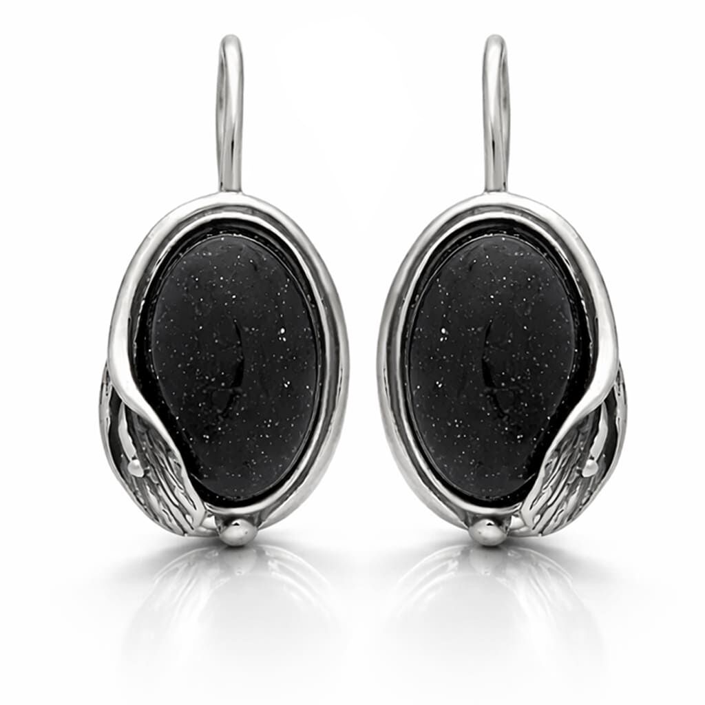 Kolczyki srebrne wiszące z Nocą Kairu pr.925