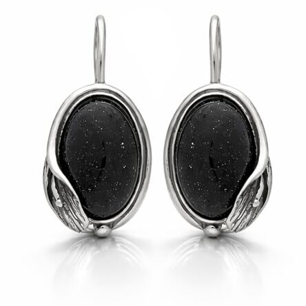 Kolczyki srebrne wiszące z Nocą Kairu pr.925