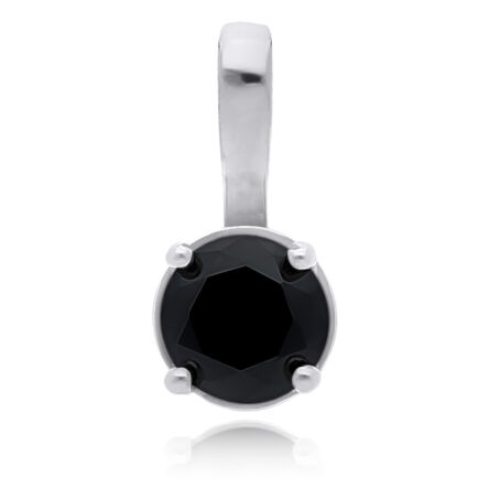 Zawieszka srebrna z czarną cyrkonią