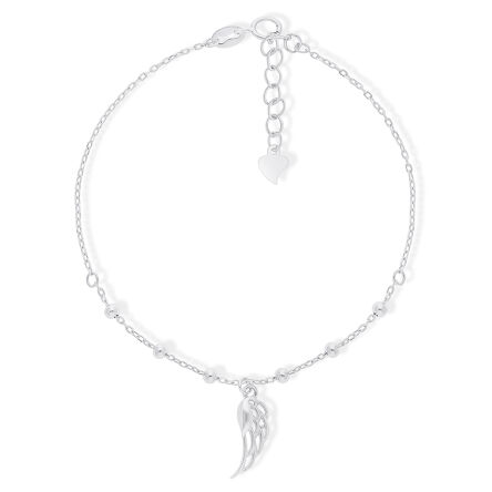 Bransoletka srebrna z wiszącym skrzydłem