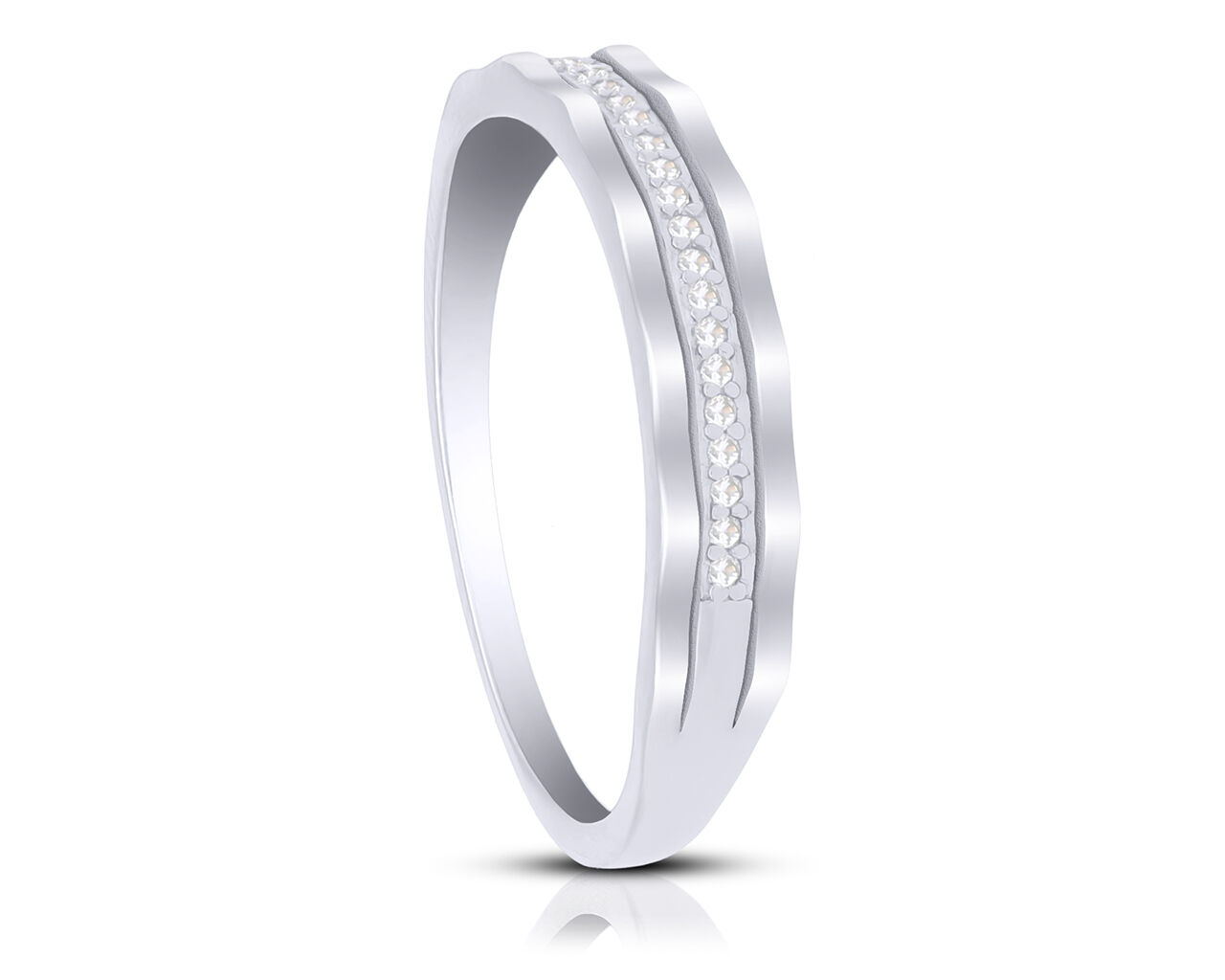 Pierścionek srebrny ozdobiony cyrkoniami pr.925