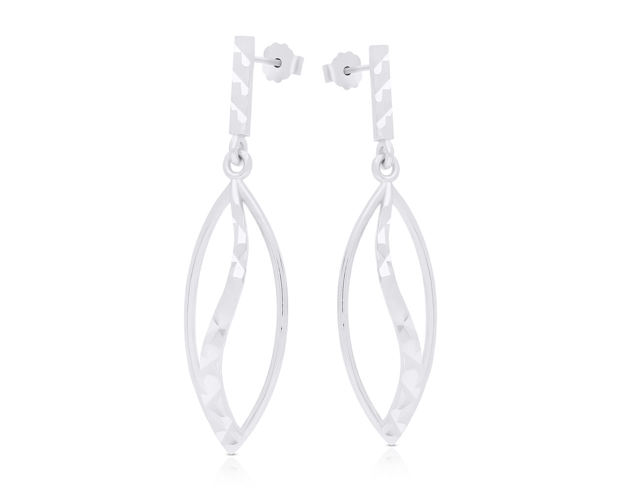 Kolczyki srebrne wiszące diamentowane pr.925