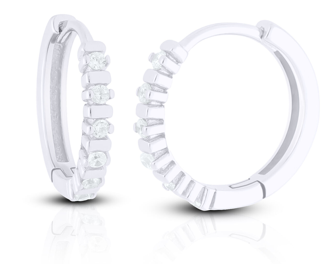 Kolczyki kółka srebrne z cyrkoniami