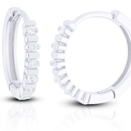 Kolczyki kółka srebrne z cyrkoniami