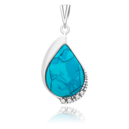 Zawieszka srebrna z turkusem w oryginalnej oprawie