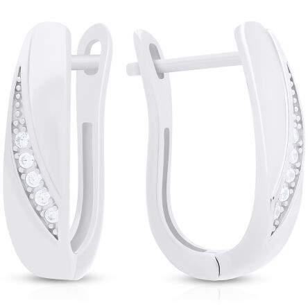 Kolczyki srebrne z cyrkoniami angielskie zapięcie