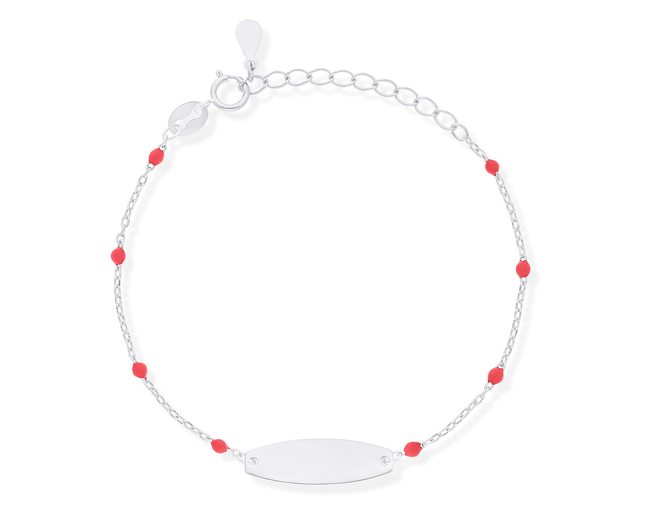 Bransoletka srebrna dla dziecka z blaszką