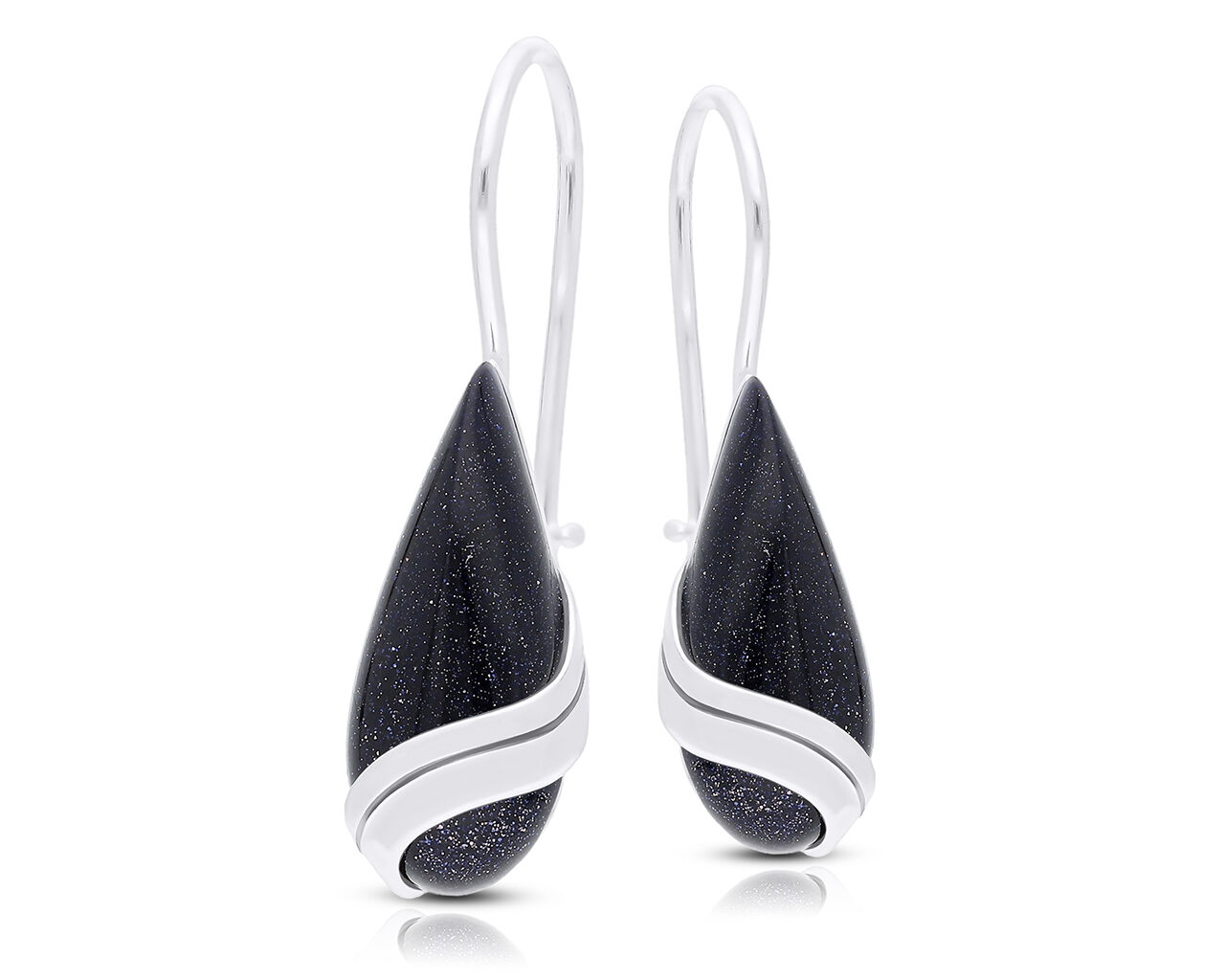 Kolczyki srebrne wiszące z Nocą Kairu