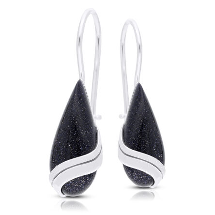 Kolczyki srebrne wiszące z Nocą Kairu