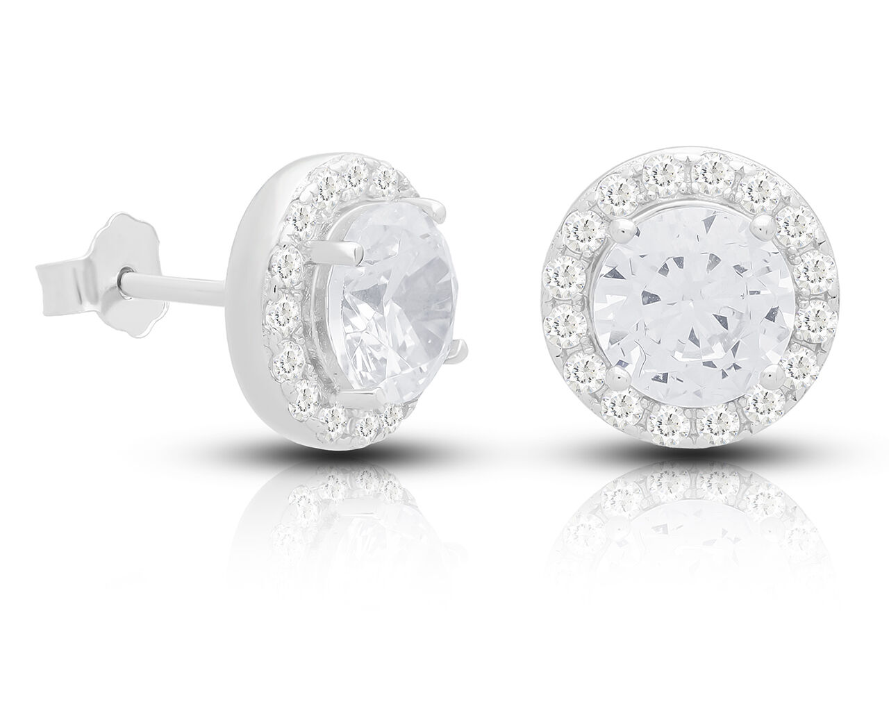 Kolczyki srebrne sztyfty z cyrkoniami pr.925