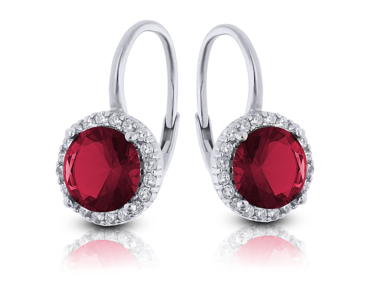 Kolczyki srebrne z pięknym kamieniem i cyrkoniami