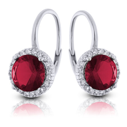 Kolczyki srebrne z pięknym kamieniem i cyrkoniami