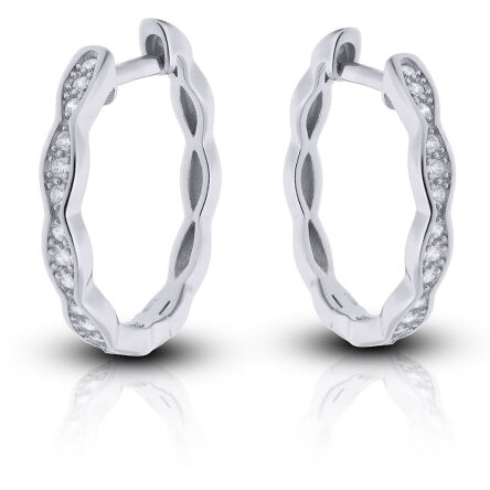 Kolczyki srebrne kółka z cyrkoniami