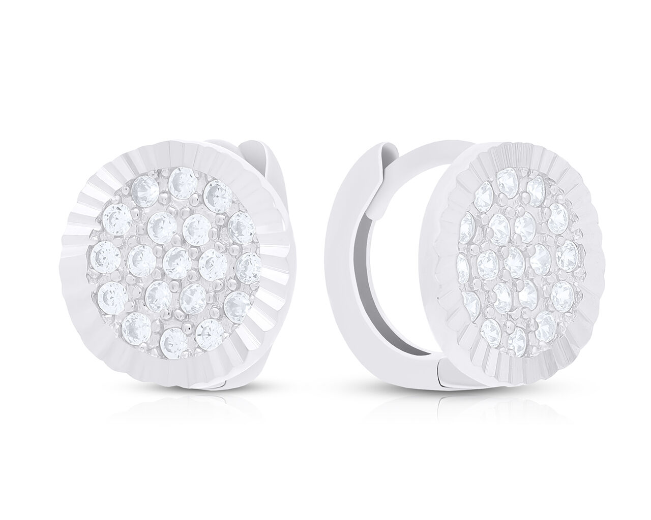 Kolczyki koła srebrne z cyrkoniami pr.925