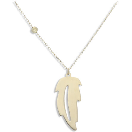 Naszyjnik złoty celebrytka z listkiem i kulkami