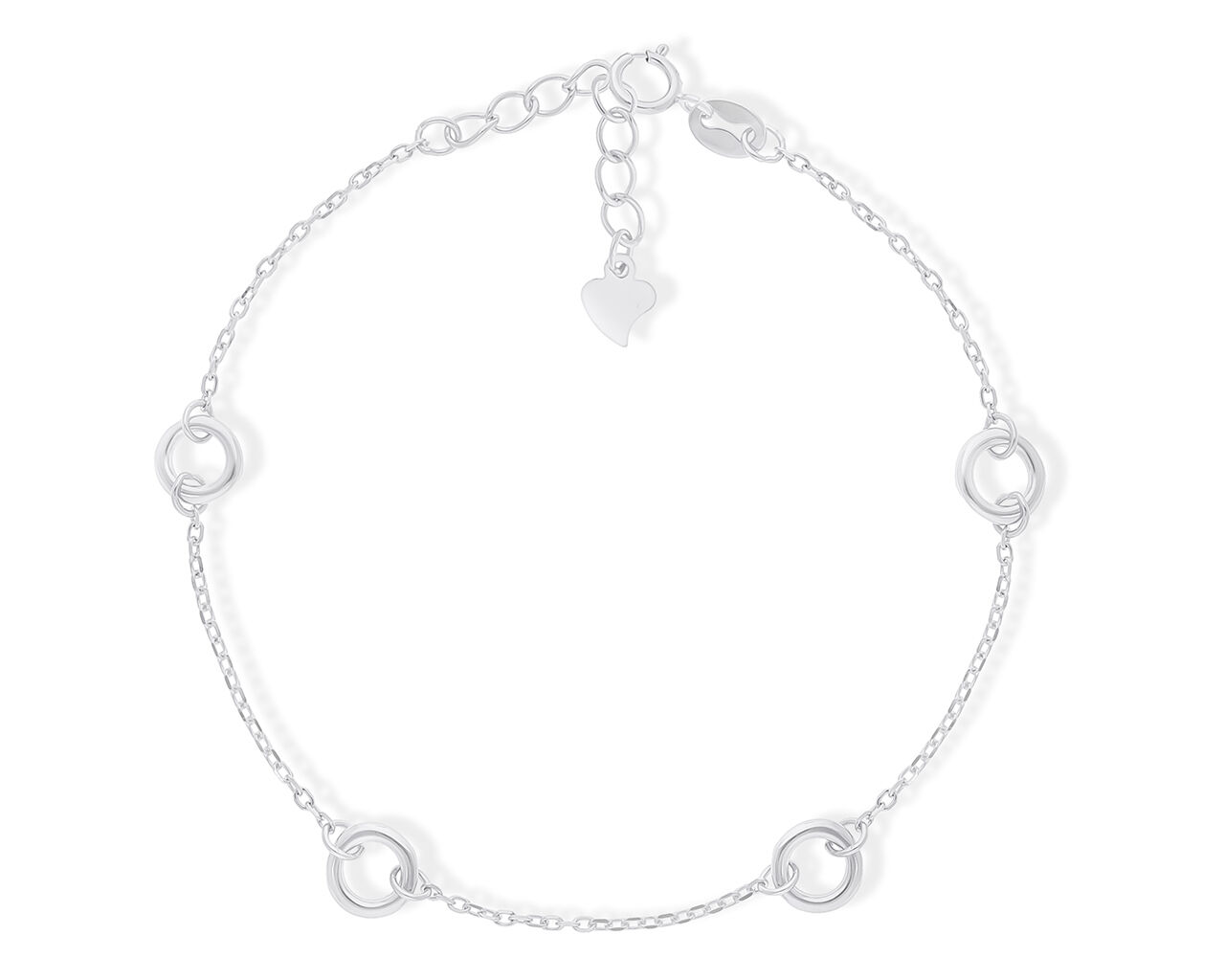 Bransoletka srebrna z gładkimi kółeczkami