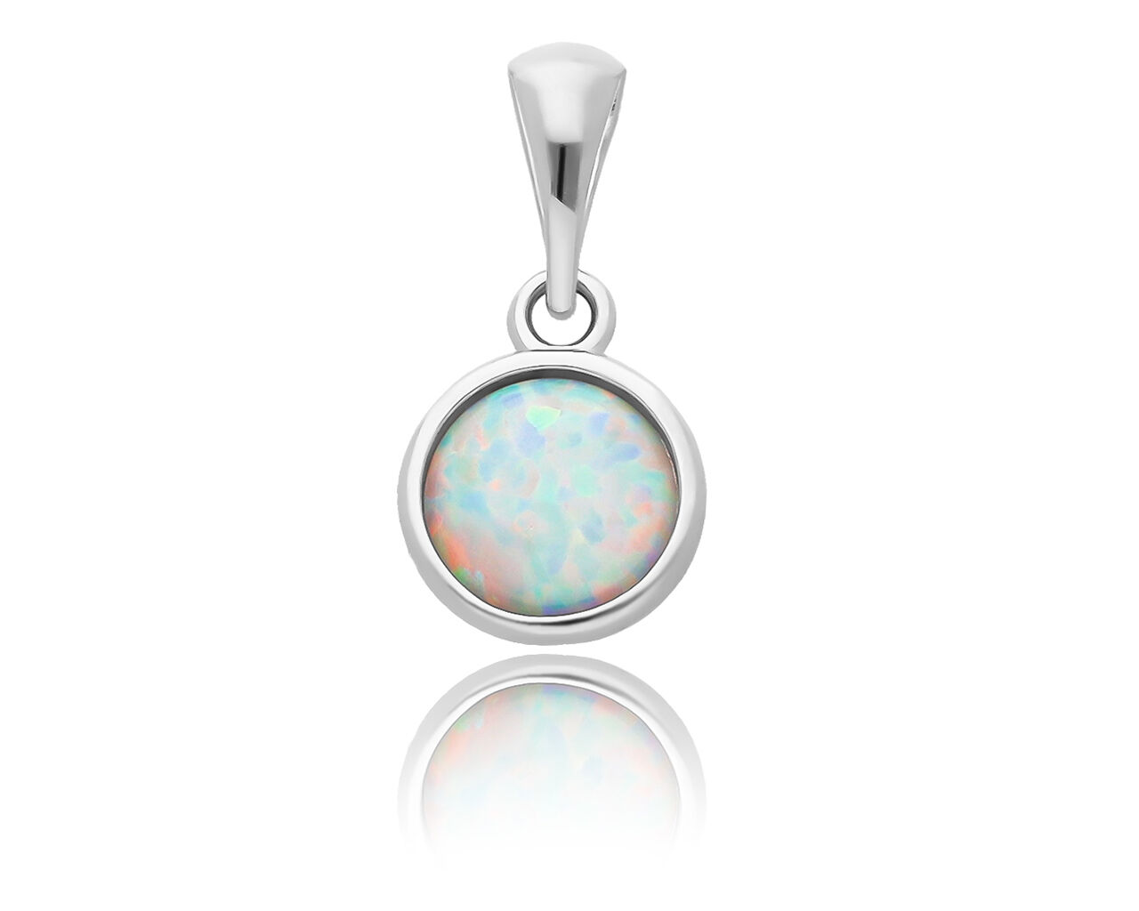 Zawieszka srebrna z białym opalem