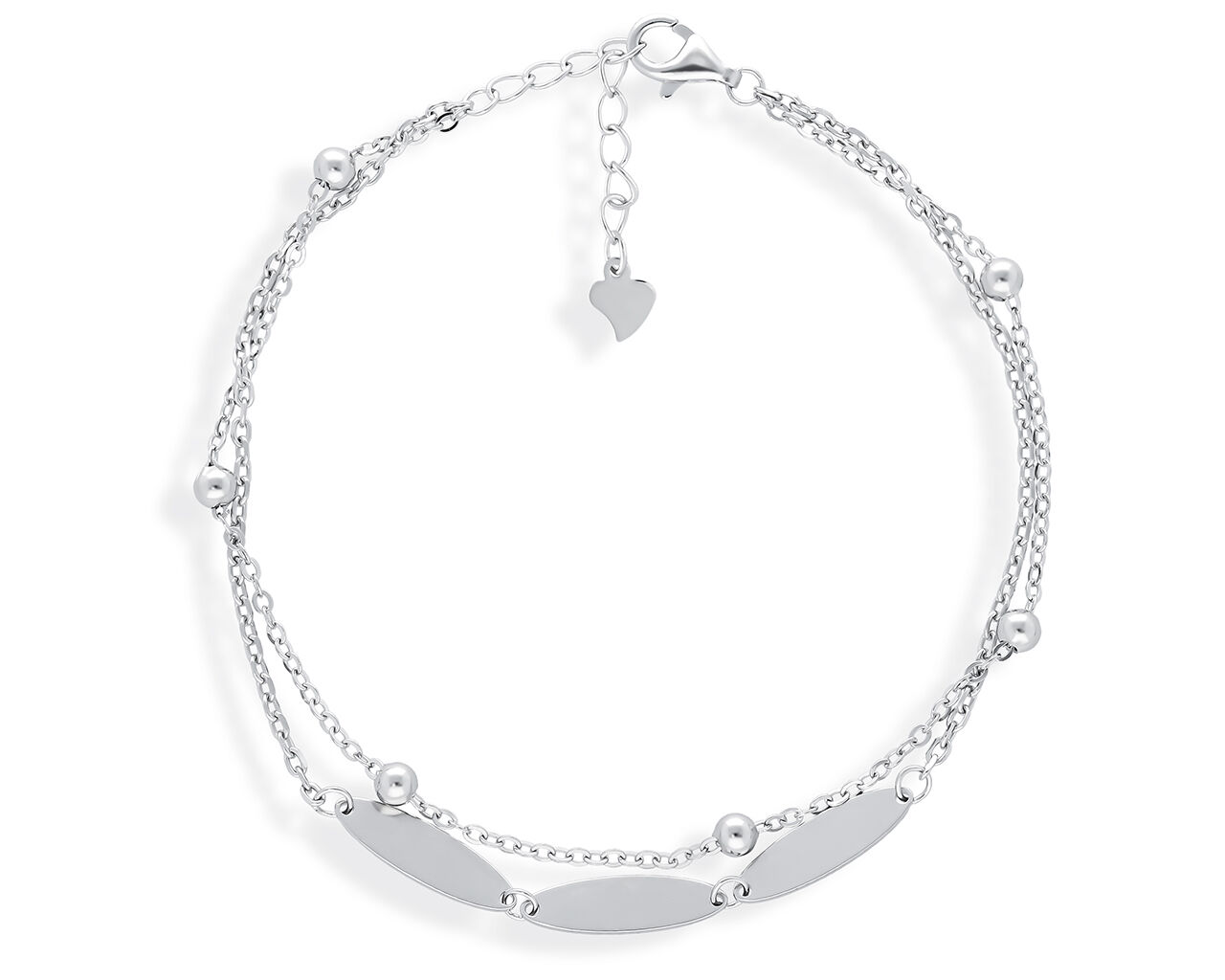 Bransoletka srebrna damska podwójna