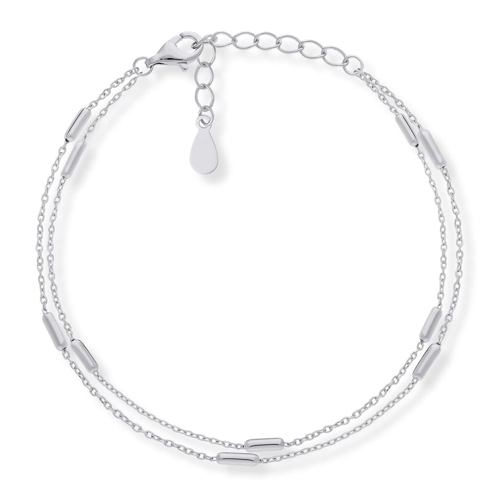 Bransoletka srebrna 925 podwójny łańcuszek tuby