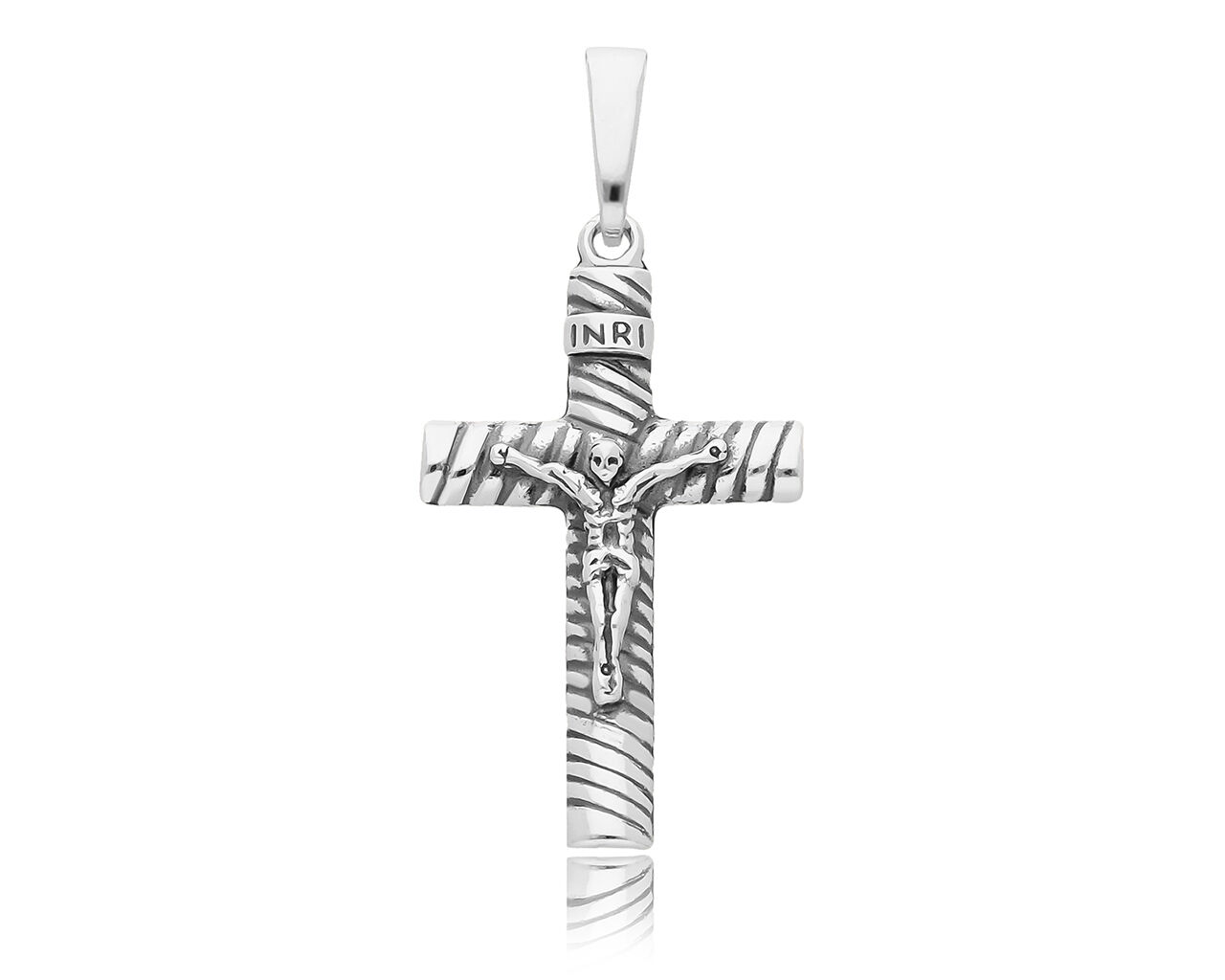 Zawieszka srebrna krzyżyk z wizerunkiem