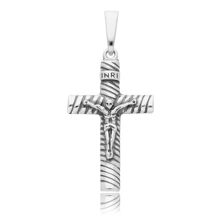 Zawieszka srebrna krzyżyk z wizerunkiem