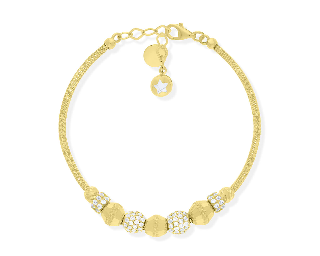 Bransoletka złota 585 z cyrkoniami