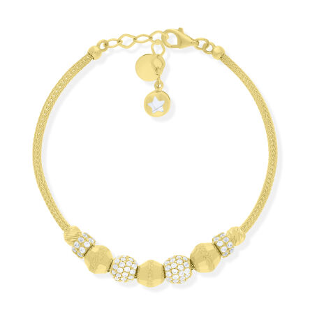 Bransoletka złota 585 z cyrkoniami