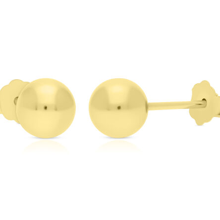 Kolczyki srebrne pozłacane kulki sztyfty gładkie