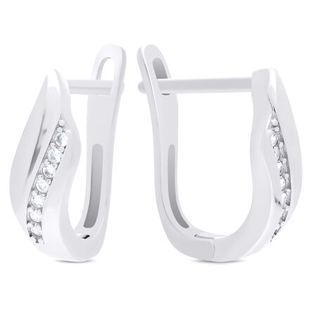 Kolczyki srebrne z cyrkoniami angielskie zapięcie