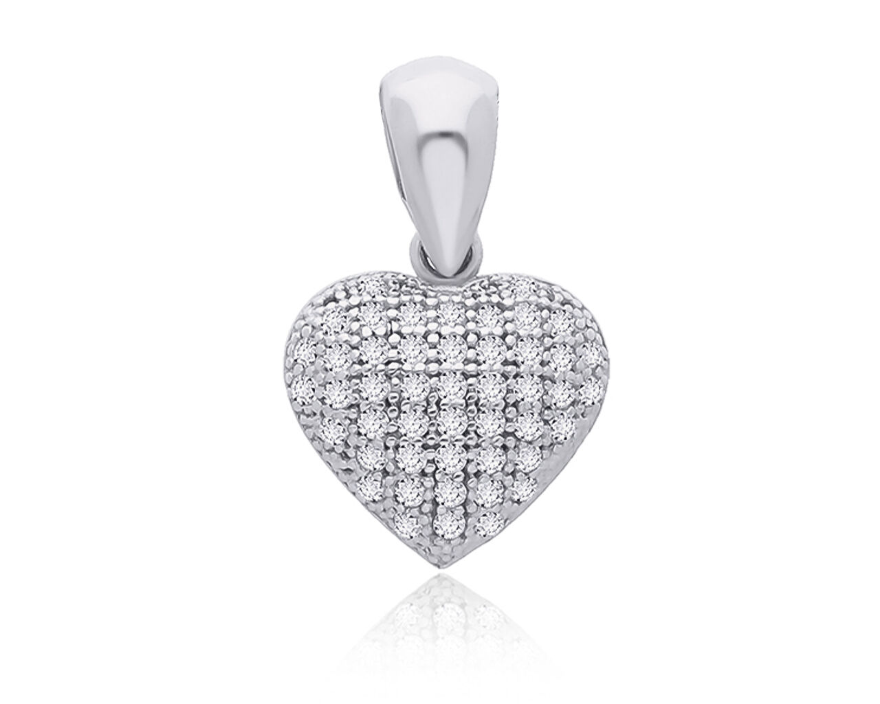 Zawieszka srebrna serce wysadzane cyrkoniami
