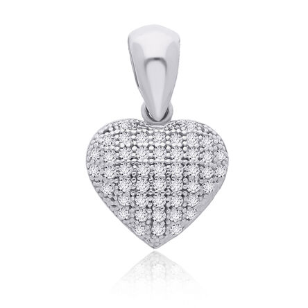 Zawieszka srebrna serce wysadzane cyrkoniami