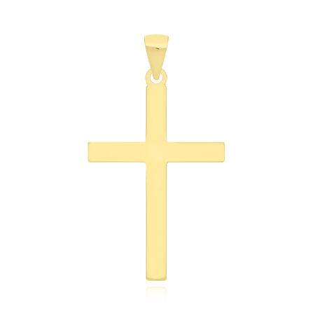 Krzyżyk srebrny pozłacany męski gładki pr.925