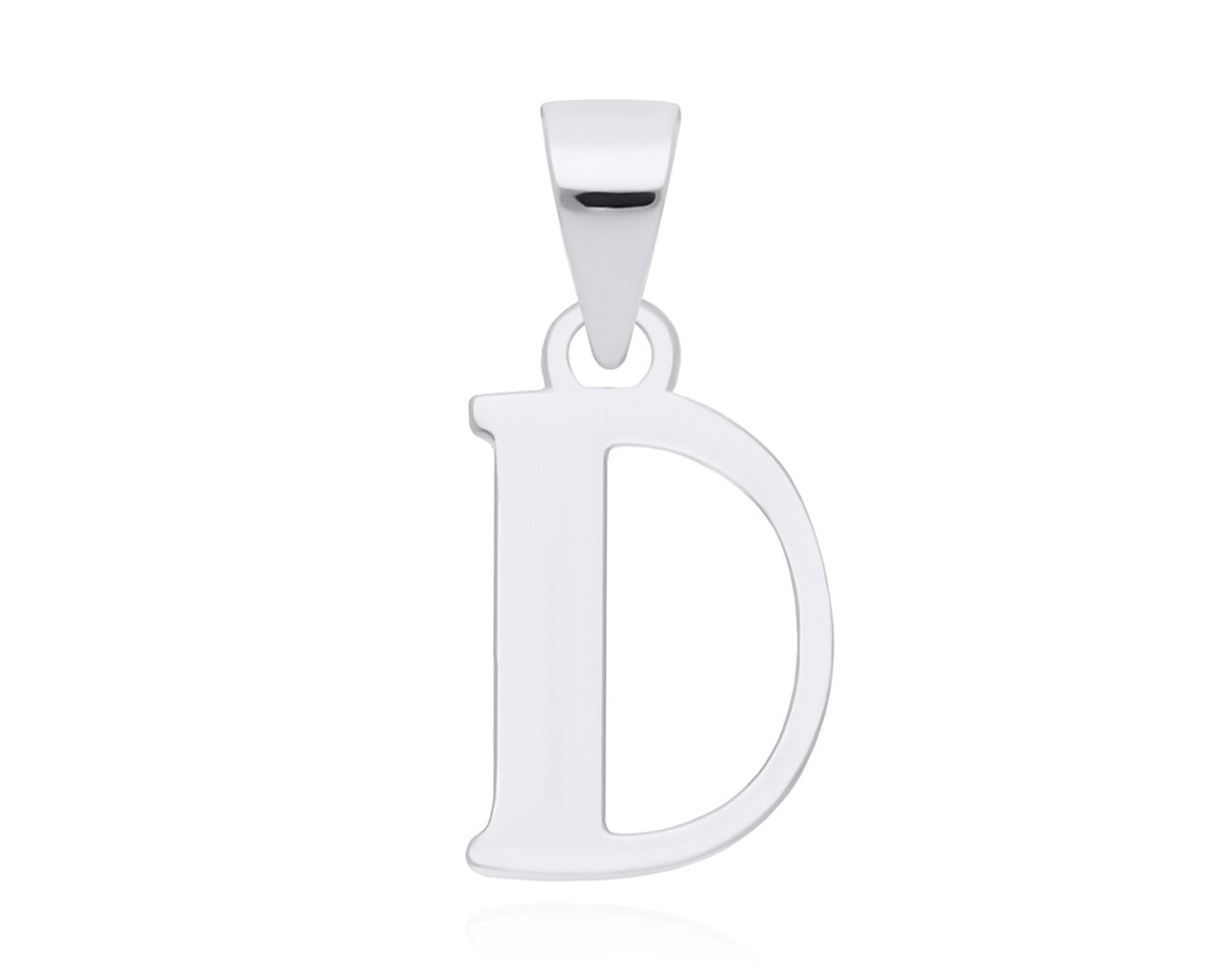 Srebrna literka D gładka zawieszka pr.925