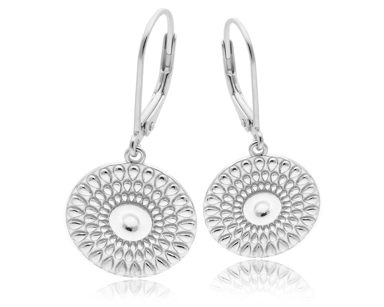 Kolczyki srebrne wiszące o modnym wzorze pr.925