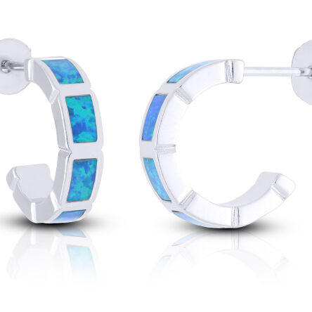 Kolczyki srebrne sztyfty z opalem