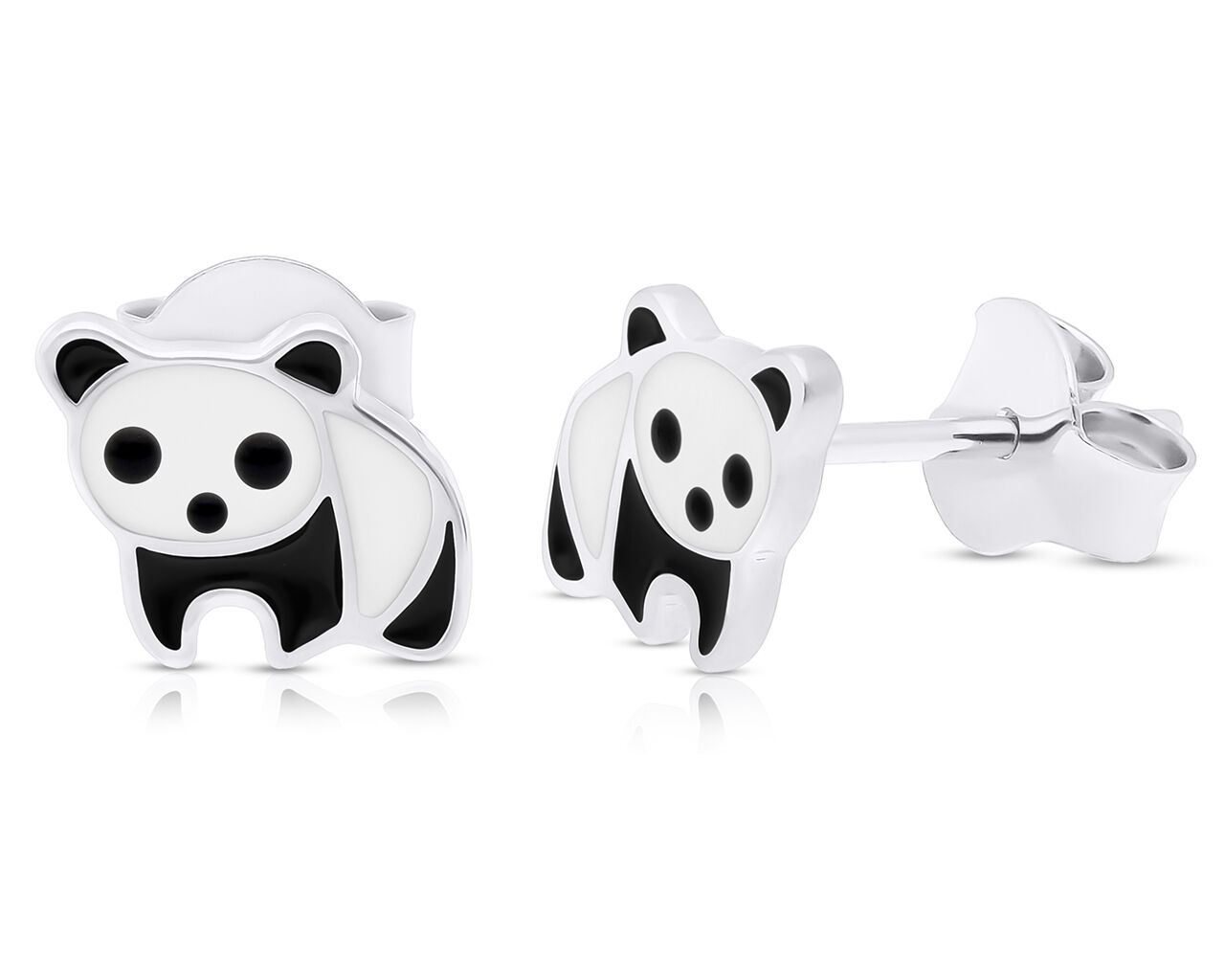 Kolczyki srebrne dla dziecka pandy sztyft