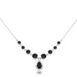Naszyjnik srebrny damski z czarnymi kamieniami - 3