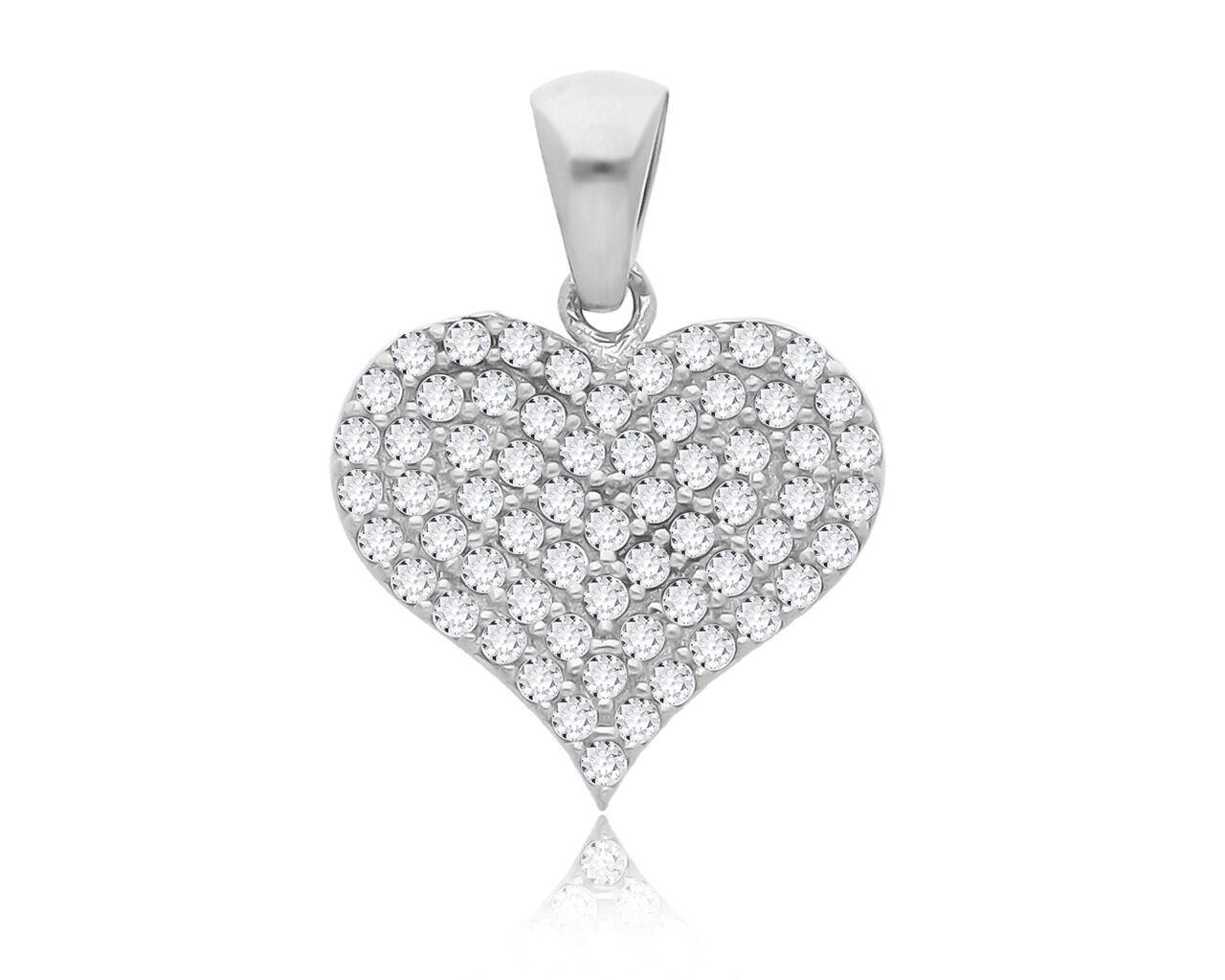 Zawieszka srebrna serce wysadzana cyrkoniami