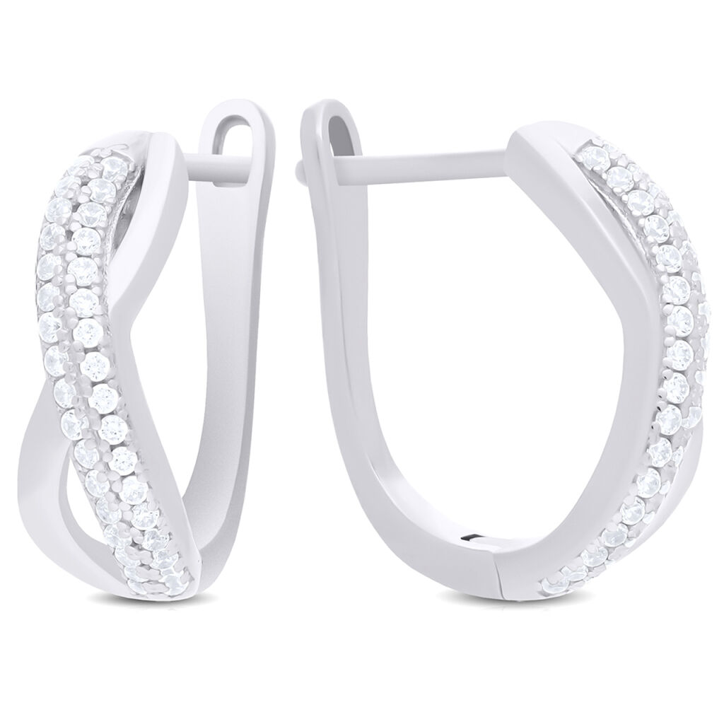 Kolczyki srebrne angielskie zapięcie cyrkonie 925