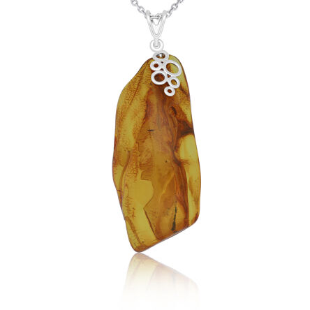 Zawieszka srebrna z naturalnym bursztynem pr.925