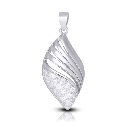 Srebrna zawieszka damska z cyrkoniami