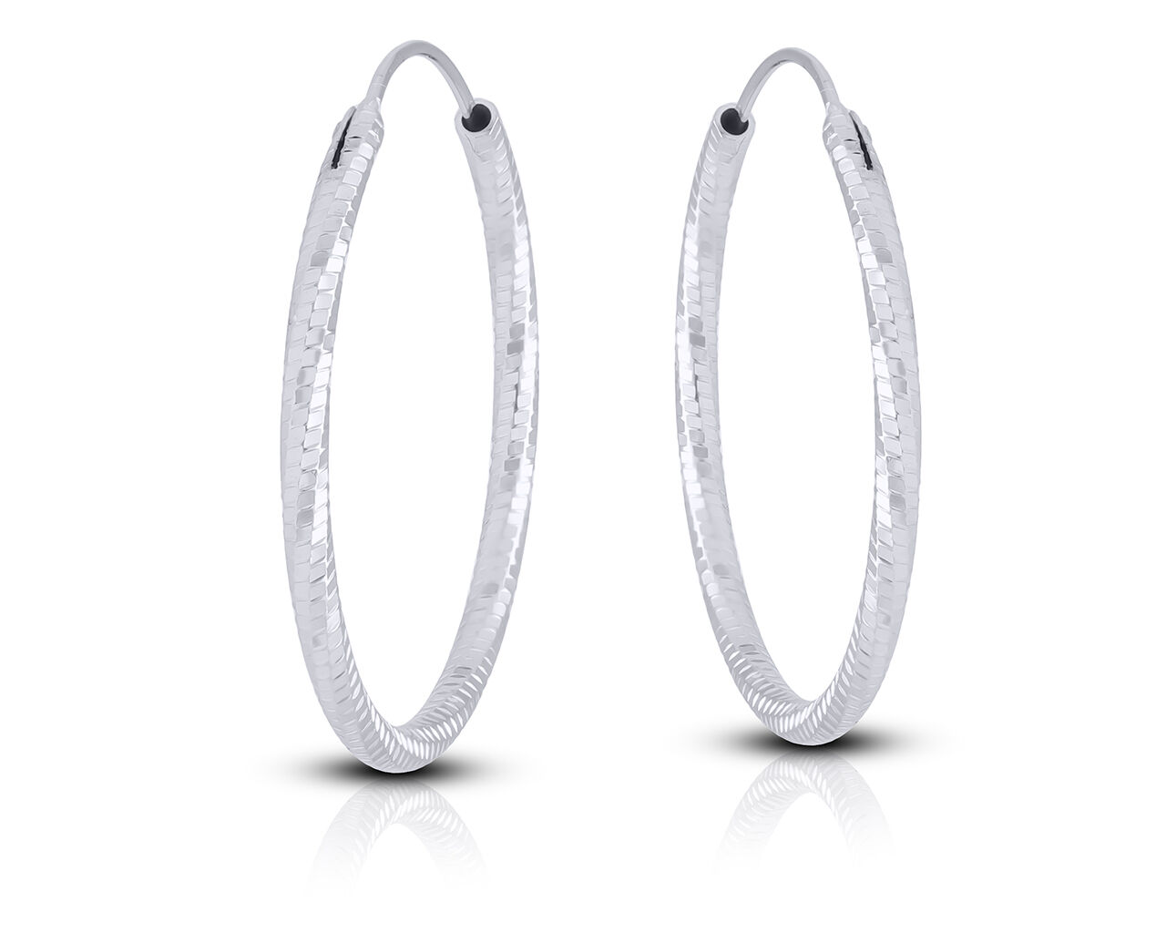 Kolczyki koła srebrne diamentowane pr.925