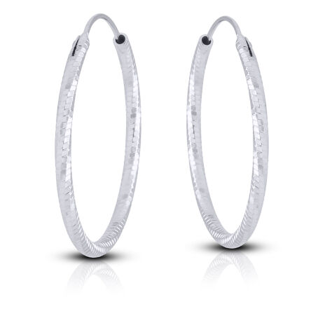 Kolczyki koła srebrne diamentowane pr.925