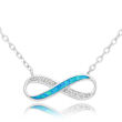 Naszyjnik srebrny z infinity opal i cyrkonie - 2