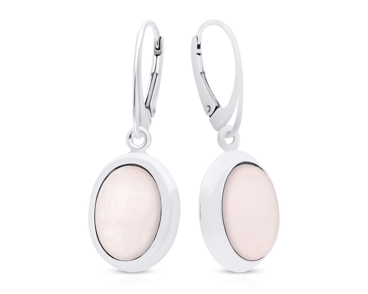 Kolczyki srebrne wiszące z naturalnym Kwarcem