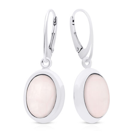 Kolczyki srebrne wiszące z naturalnym Kwarcem